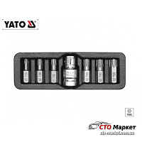 Биты TORX SECURITY 30 мм c переходником 1/2 Т25-Т55 Yato (YT-0416)