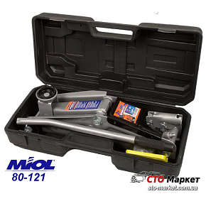 Домкрат гидравлический подкатной 2 т, 130-350 мм  в кейсе Миол (80-121)