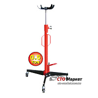 Стойка гидравлическая трансмиссионная 0,5 т Н=1260 мм-1970 мм  с рогами (97160)